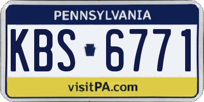 PA license plate KBS6771