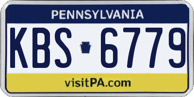 PA license plate KBS6779