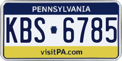 PA license plate KBS6785