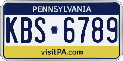 PA license plate KBS6789