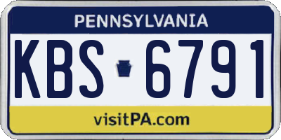 PA license plate KBS6791
