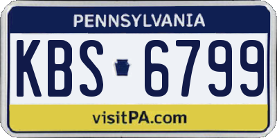 PA license plate KBS6799