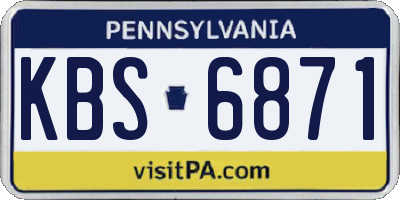 PA license plate KBS6871