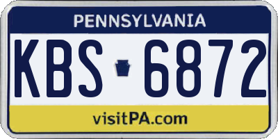 PA license plate KBS6872