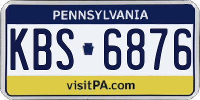 PA license plate KBS6876