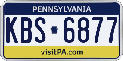PA license plate KBS6877