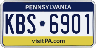 PA license plate KBS6901