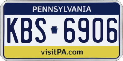 PA license plate KBS6906
