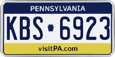 PA license plate KBS6923