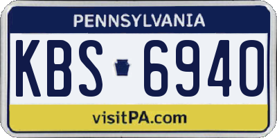 PA license plate KBS6940