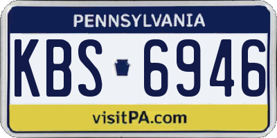 PA license plate KBS6946