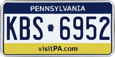 PA license plate KBS6952