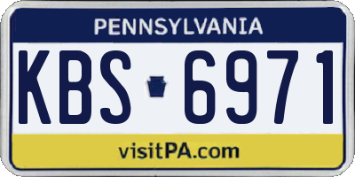 PA license plate KBS6971
