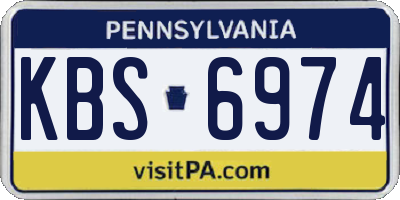 PA license plate KBS6974