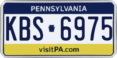 PA license plate KBS6975