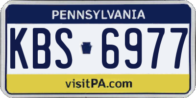 PA license plate KBS6977