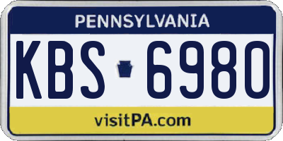 PA license plate KBS6980