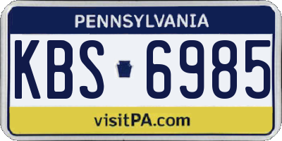 PA license plate KBS6985