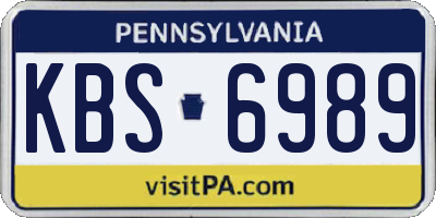 PA license plate KBS6989