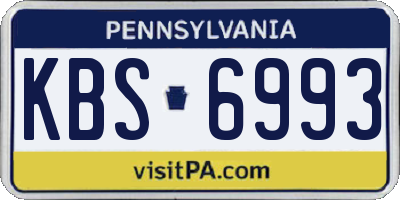 PA license plate KBS6993