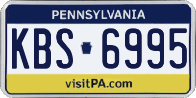 PA license plate KBS6995