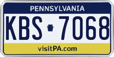 PA license plate KBS7068
