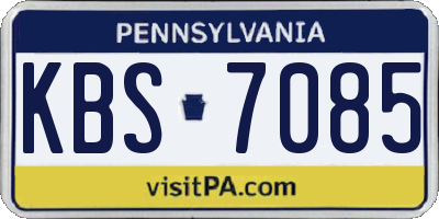 PA license plate KBS7085