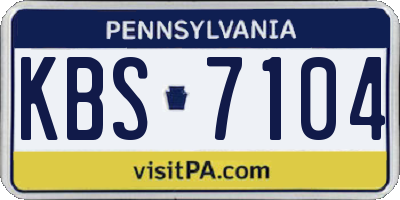 PA license plate KBS7104
