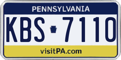 PA license plate KBS7110