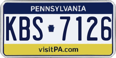 PA license plate KBS7126