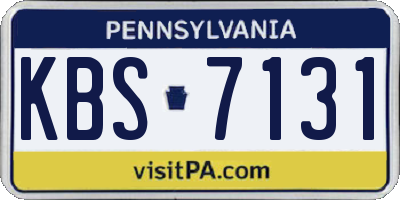 PA license plate KBS7131