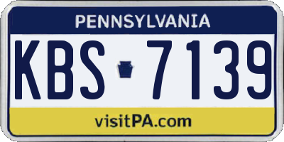 PA license plate KBS7139