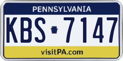 PA license plate KBS7147