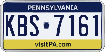 PA license plate KBS7161