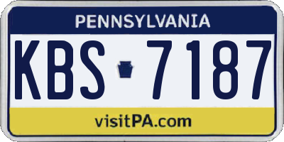 PA license plate KBS7187