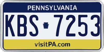 PA license plate KBS7253