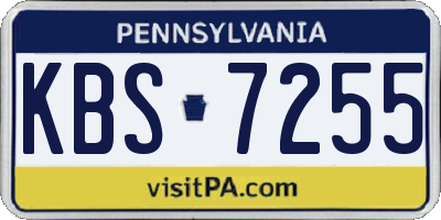 PA license plate KBS7255
