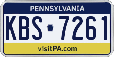PA license plate KBS7261