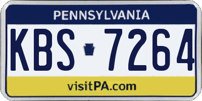 PA license plate KBS7264