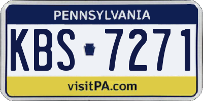 PA license plate KBS7271