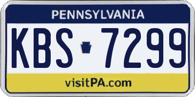 PA license plate KBS7299