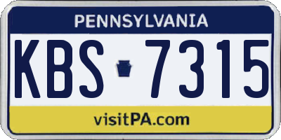 PA license plate KBS7315