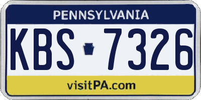 PA license plate KBS7326