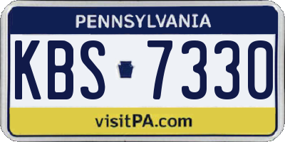 PA license plate KBS7330
