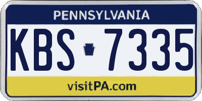 PA license plate KBS7335