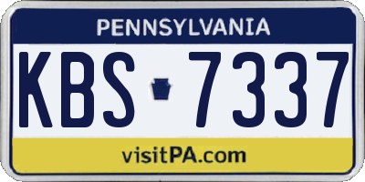PA license plate KBS7337