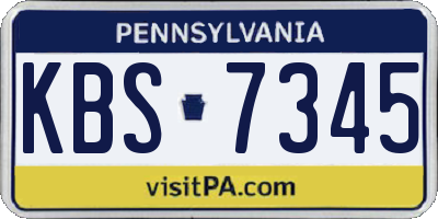 PA license plate KBS7345