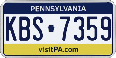 PA license plate KBS7359