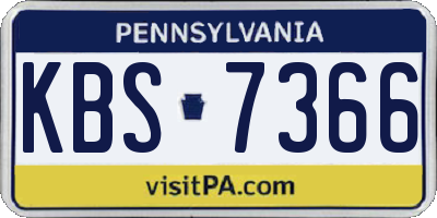 PA license plate KBS7366