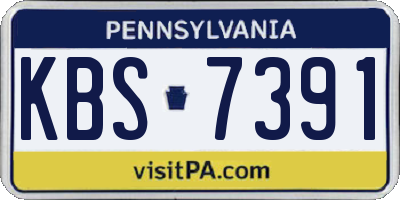 PA license plate KBS7391